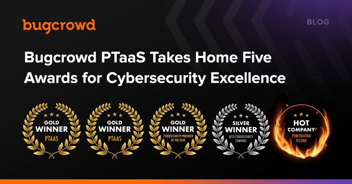 Bugcrowd PTaaS Takes Home Five Awards for Cybersecurity Excellence